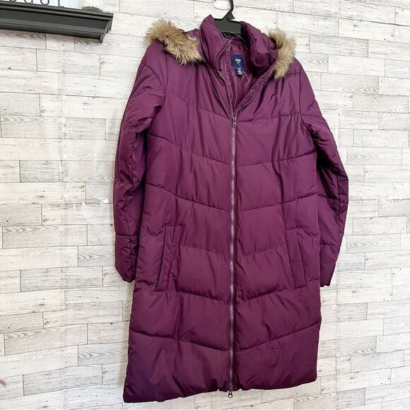 GAP FACTORY Purple Hooded Puffer Coat - Winter Jacket, M, NWOT! - Picture 4 of 9